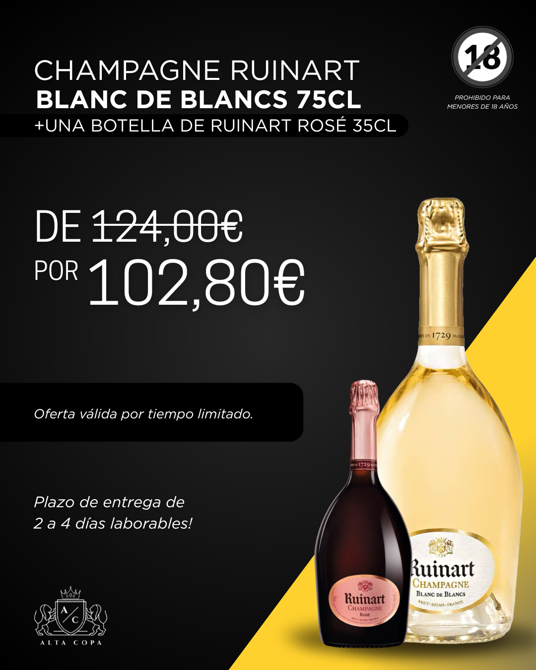Ruinart Blanc de Blancs + Ruinart Rosé