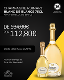 Ruinart blanc de blancs 75cl + 375cl